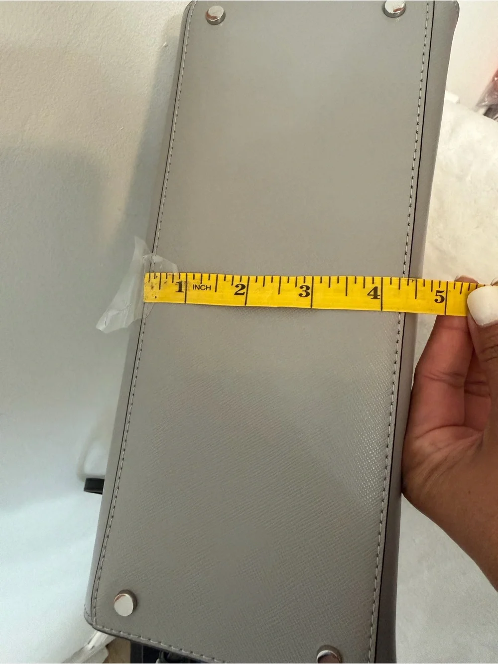 kate spade Two-Tone White, Gray & Black Leather Satchel
